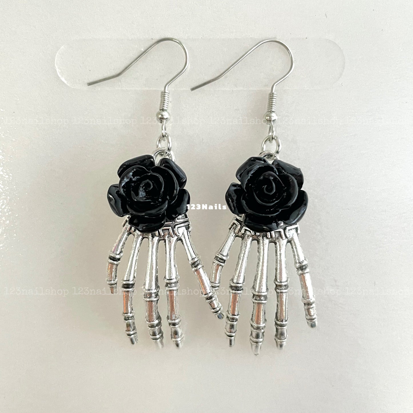 Handmade Halloween Rose Ghost Claw Earrings, Perfect Party Gift