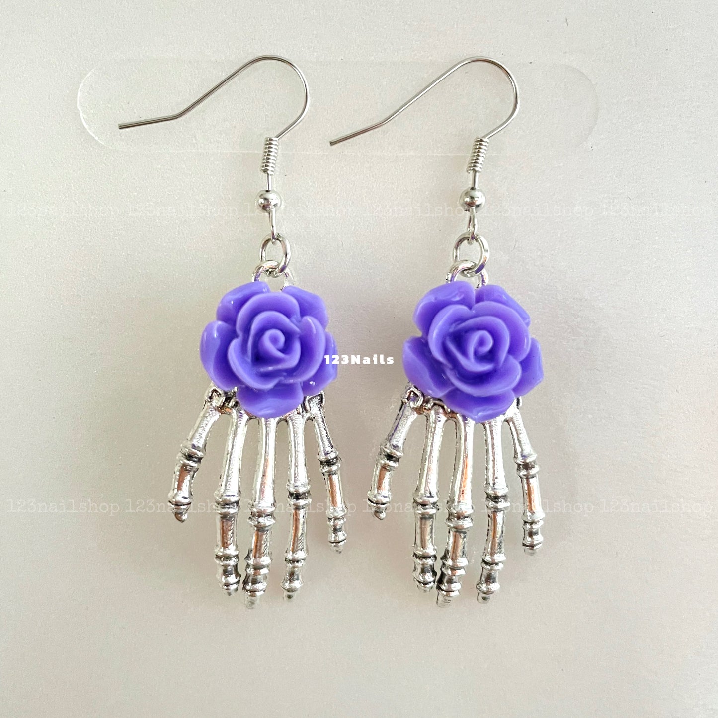 Handmade Halloween Rose Ghost Claw Earrings, Perfect Party Gift