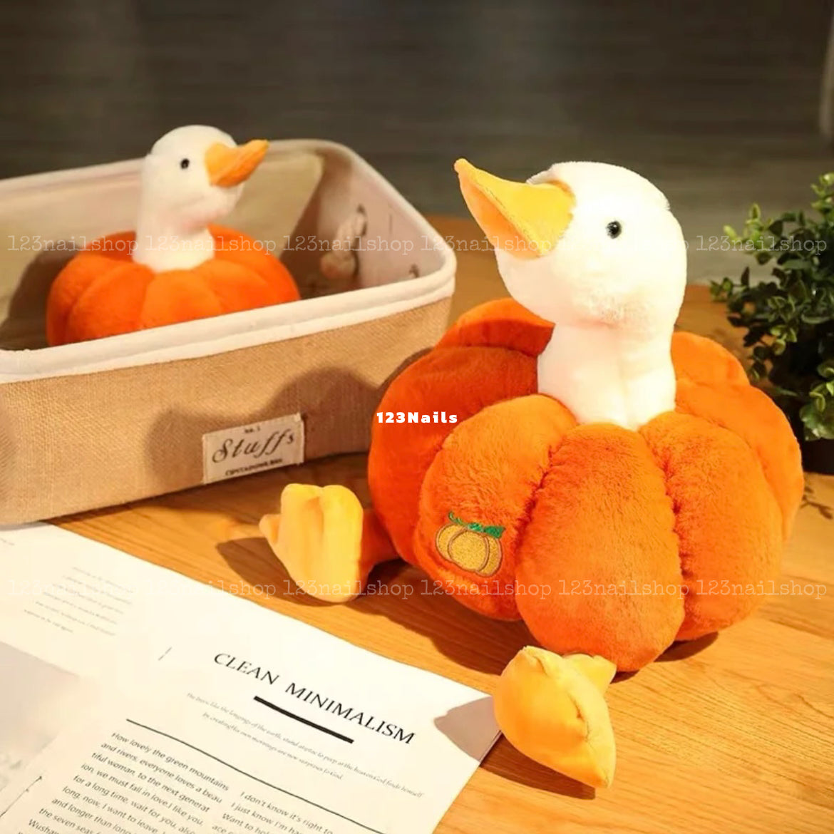 Halloween Cute Pumpkin Duck Plush Toy, Fun Gift Idea for Halloween