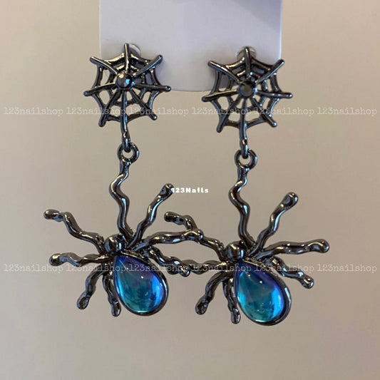 Gothic Halloween Spider Earrings, Spooky Chic Jewelry Gift