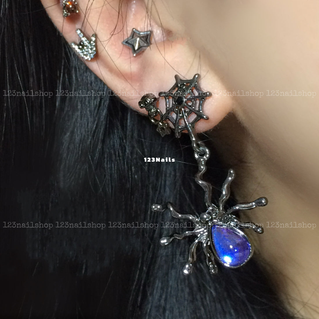 Gothic Halloween Spider Earrings, Spooky Chic Jewelry Gift