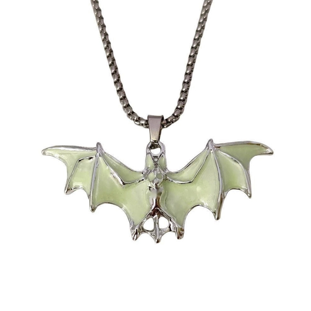 Glow in the Dark Bat Pendant Necklace , Cool Halloween Gift