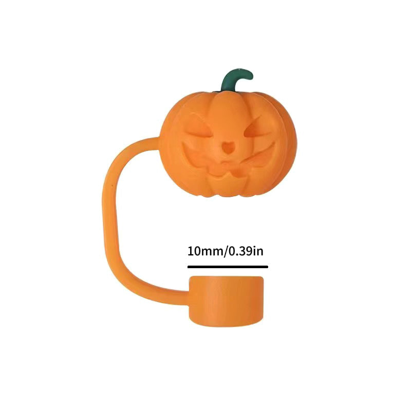 Halloween Limited Edition Dustproof Silicone Straw Caps