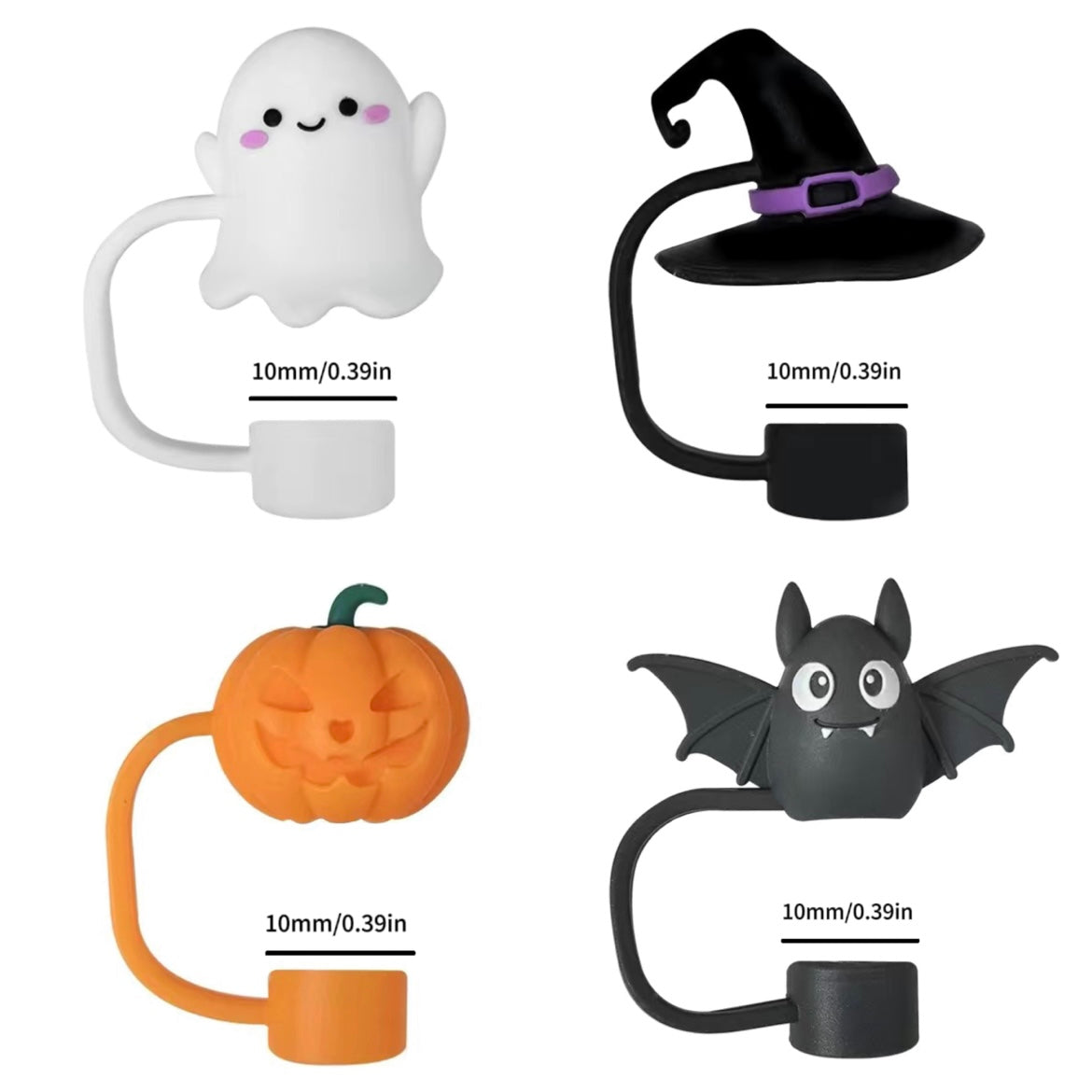 Halloween Limited Edition Dustproof Silicone Straw Caps