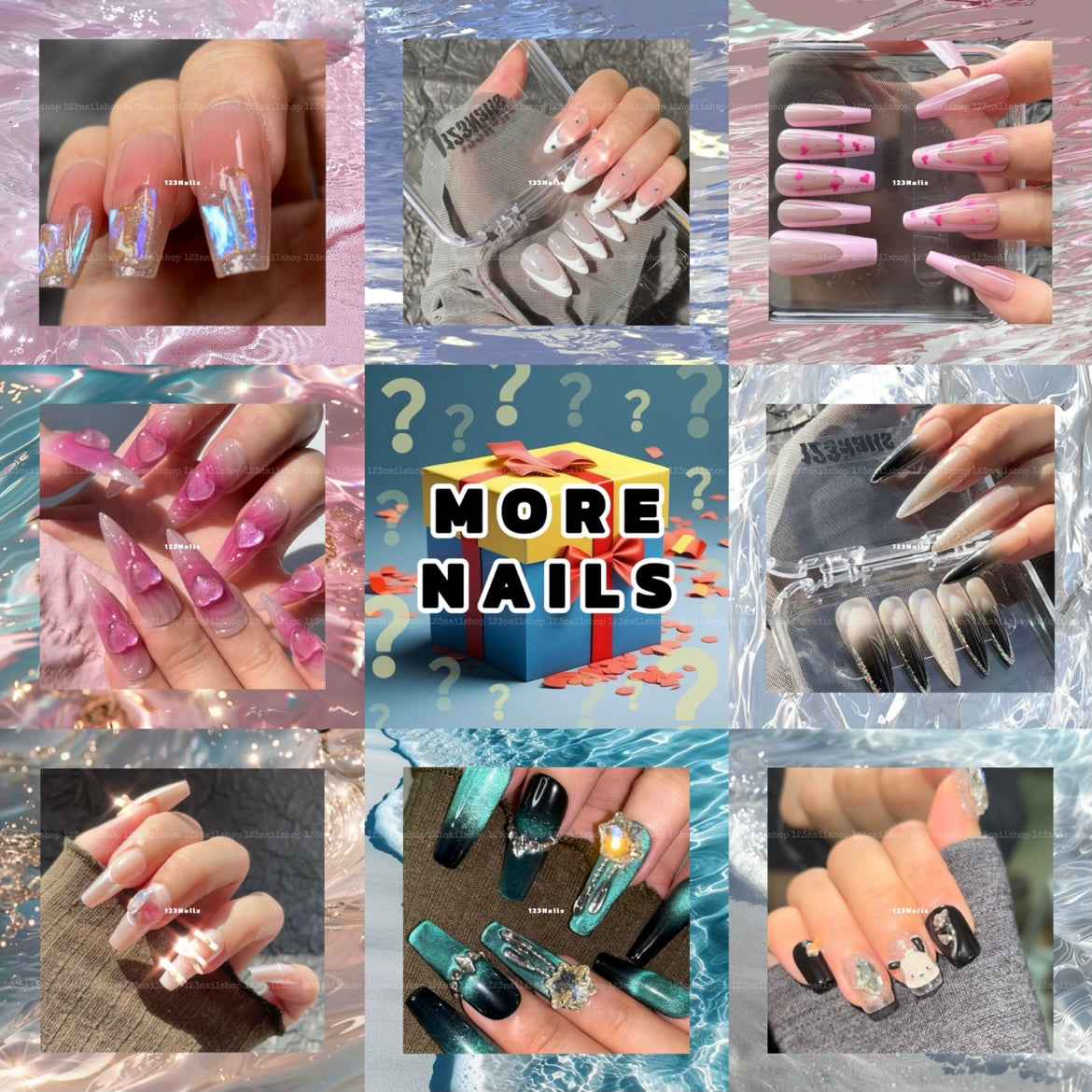 2 Sets Handmade Press On Nails Mystery Box