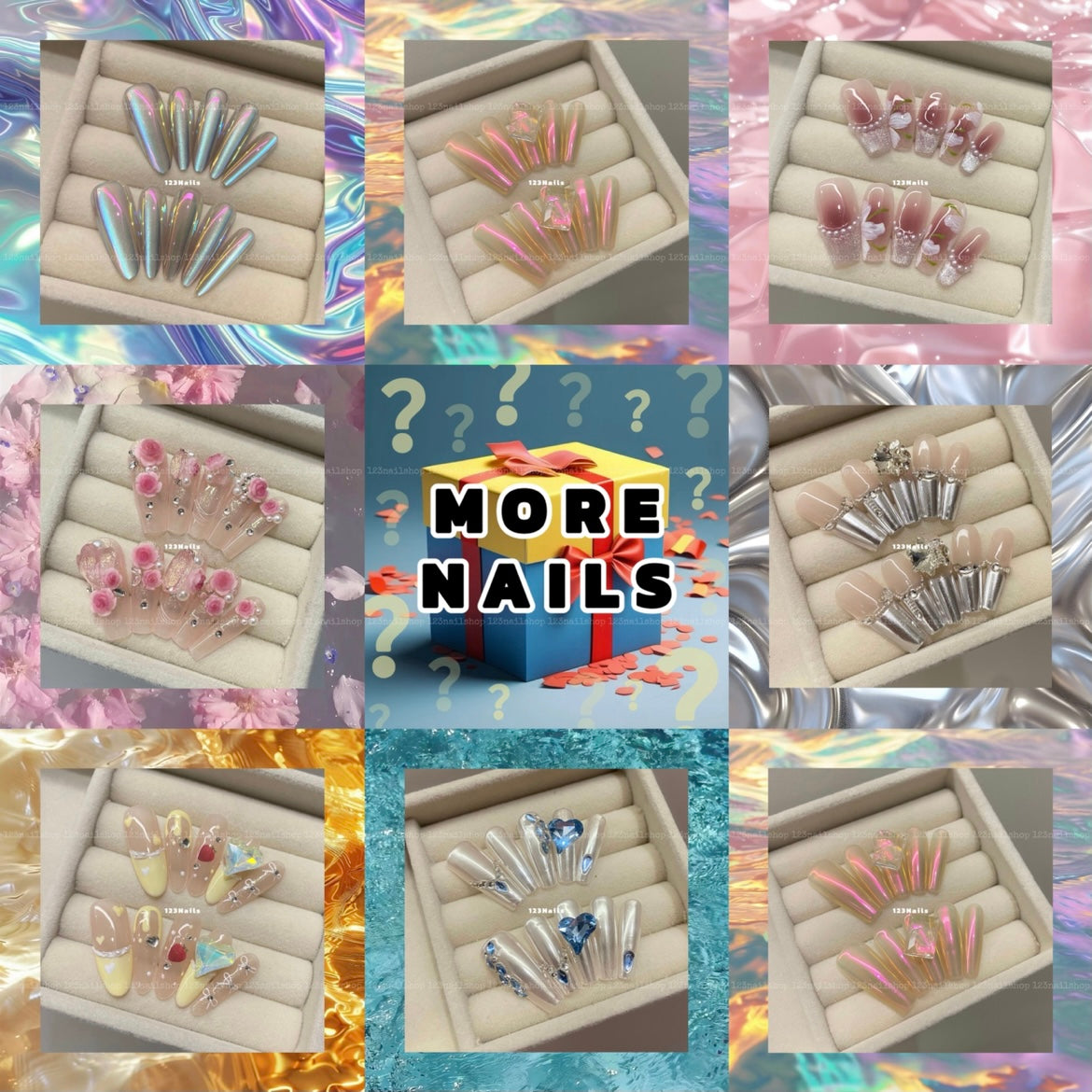 2 Sets Handmade Press On Nails Mystery Box