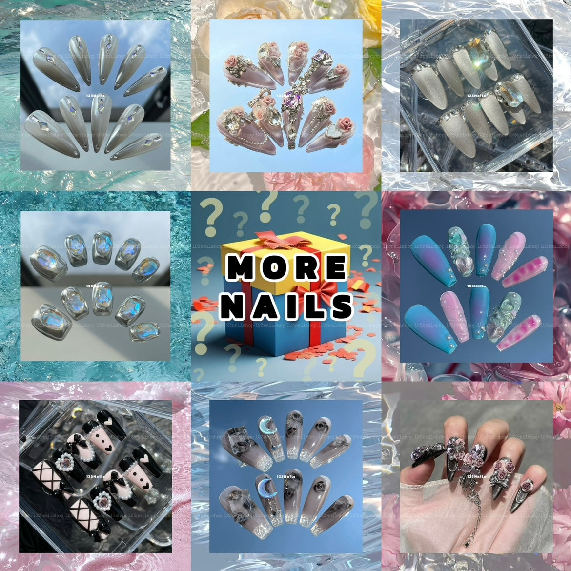 2 Sets Handmade Press On Nails Mystery Box